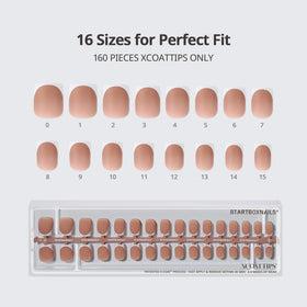 Application process of BTArtboxnails White French Tip Press On Nails XS Square Brown