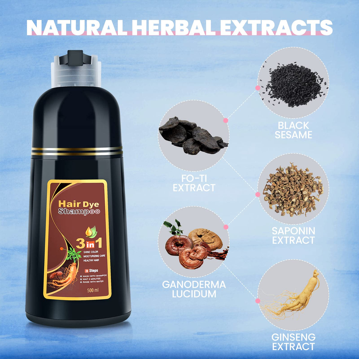 Application process of IIIMEIDU Dark Burgundy Hair Dye Shampoo