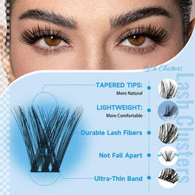 Application process of KevKev Lash Clusters on natural lashes