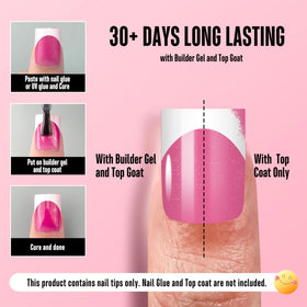 Application process of NOVO OVO nail tips with builder gel