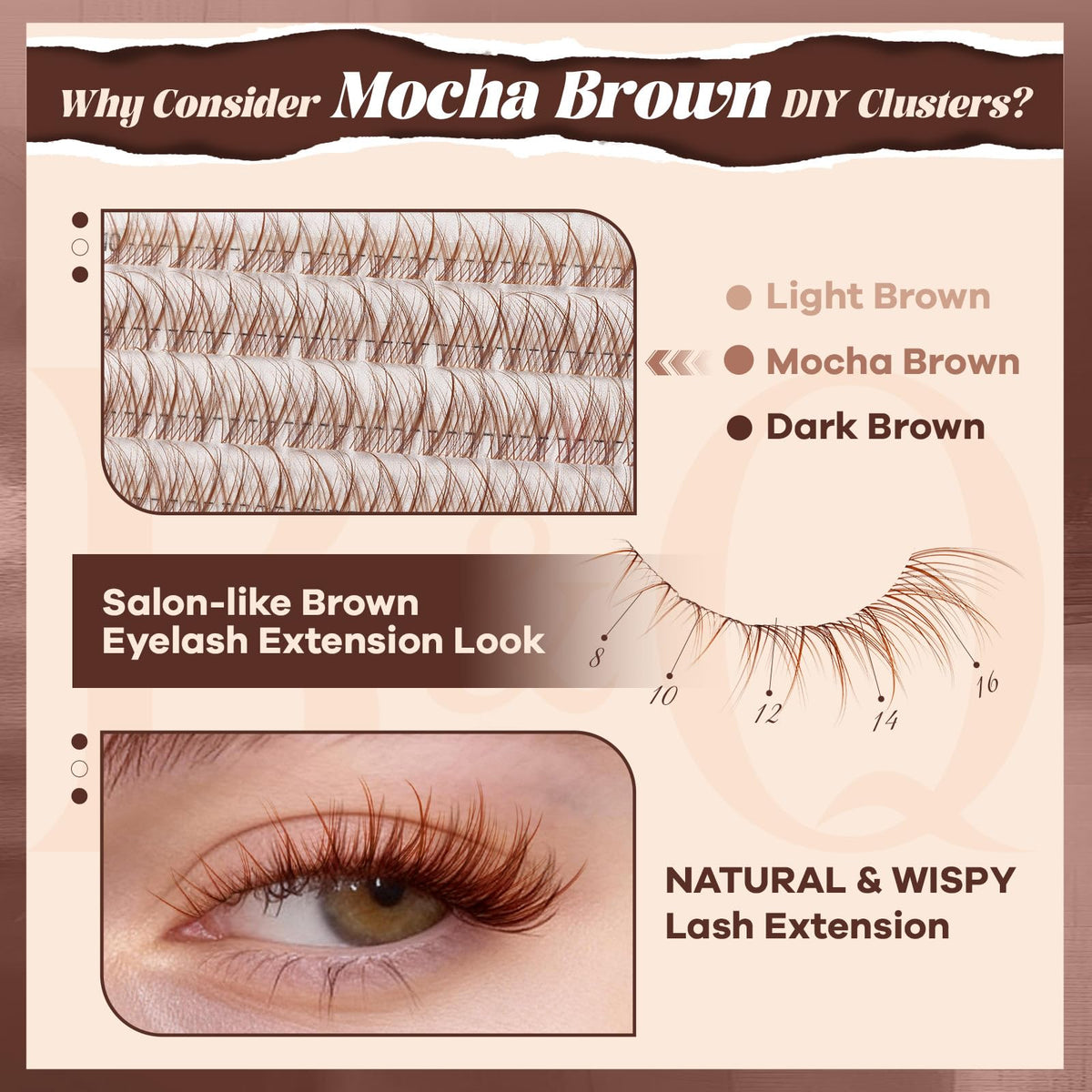 Application tools included in B&Qaugen Brown Lash Clusters Kit