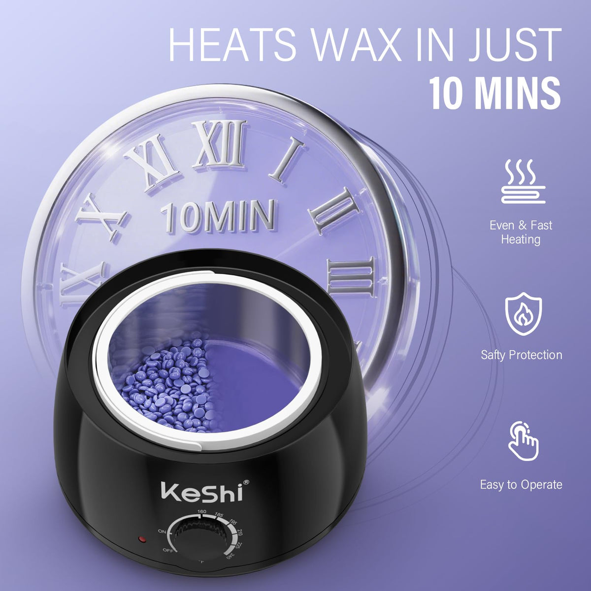 Applicator sticks included in KeShi Waxing Kit