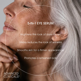 Applying Advanced Clinicals 5-in-1 Eye Serum under eye