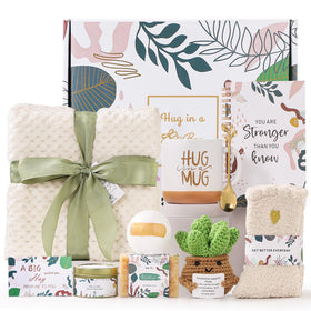 APRBOX Get Well Soon Gift Basket front view with all items displayed