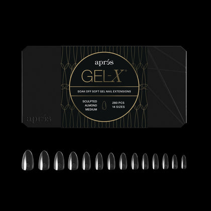 APRÉS Gel-X Almond Box of Nail Tips front view with 280 tips