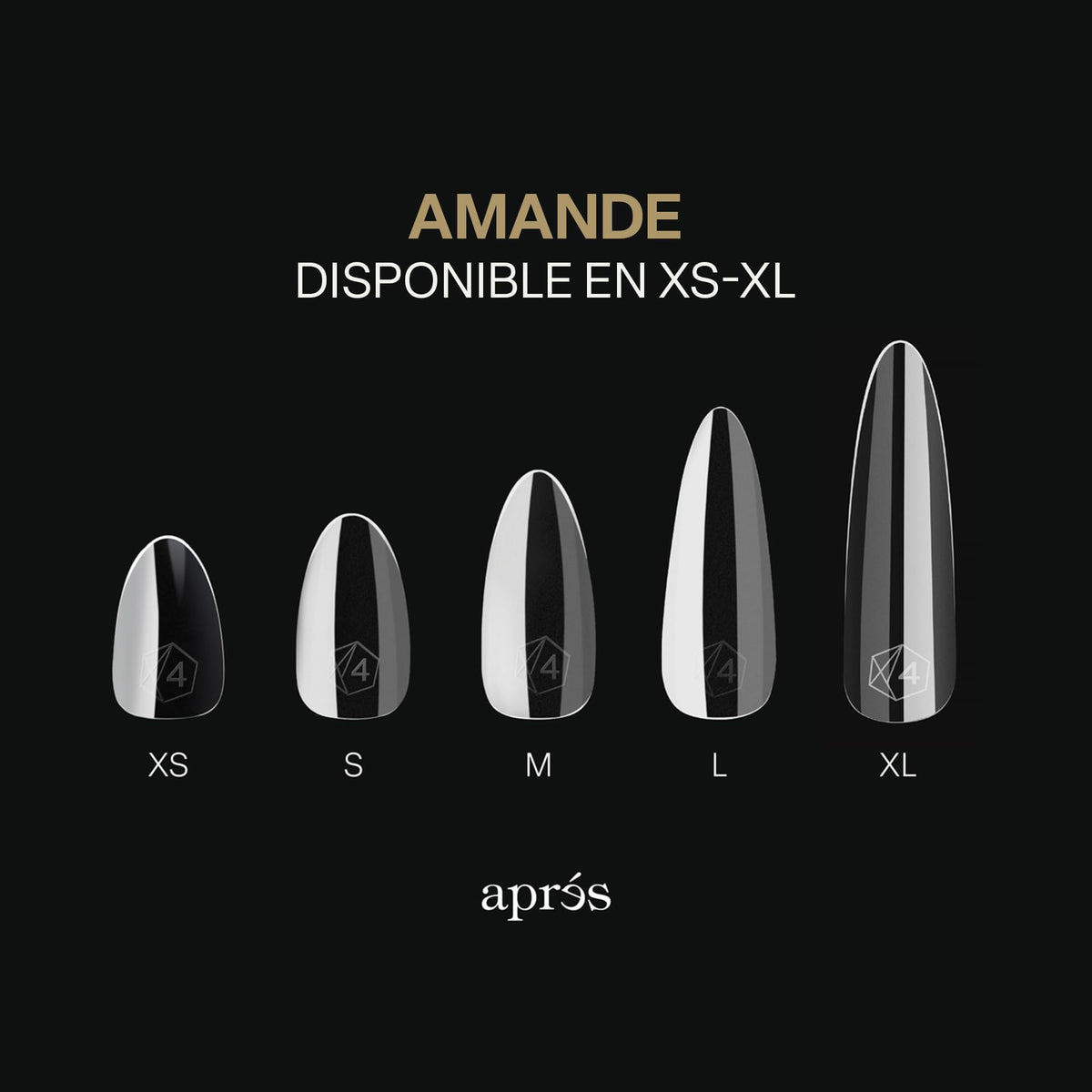 APRÉS Gel-X Almond nail tips packaging details