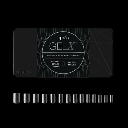 APRÉS Gel-X® Square Box of Nail Tips front view with packaging