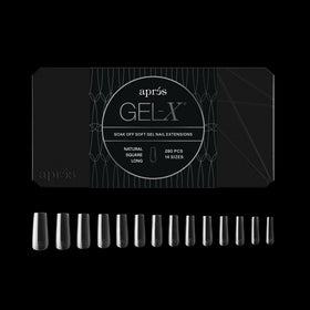 APRÉS Gel-X Square Nail Tips box front view with 280 tips