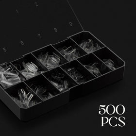 APRÉS Gel-X tips arranged in the box showing quality craftsmanship