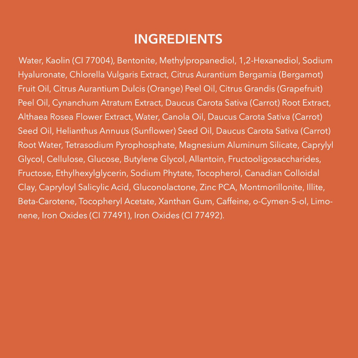 APRILSKIN Carrotene IPMP Clay Mask ingredients list