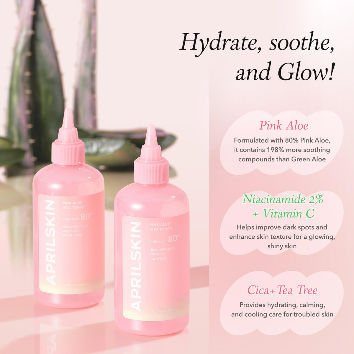 APRILSKIN Pink Aloe Vita Toner 310g in a skincare routine