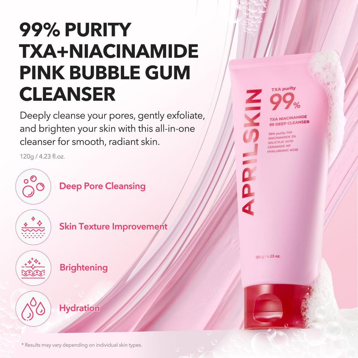 APRILSKIN TXA Niacinamide 99 Pore Care Deep Cleanser side view