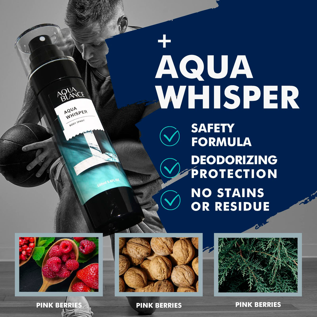AQUA BLANCE Body Spray for Men in a lifestyle setting