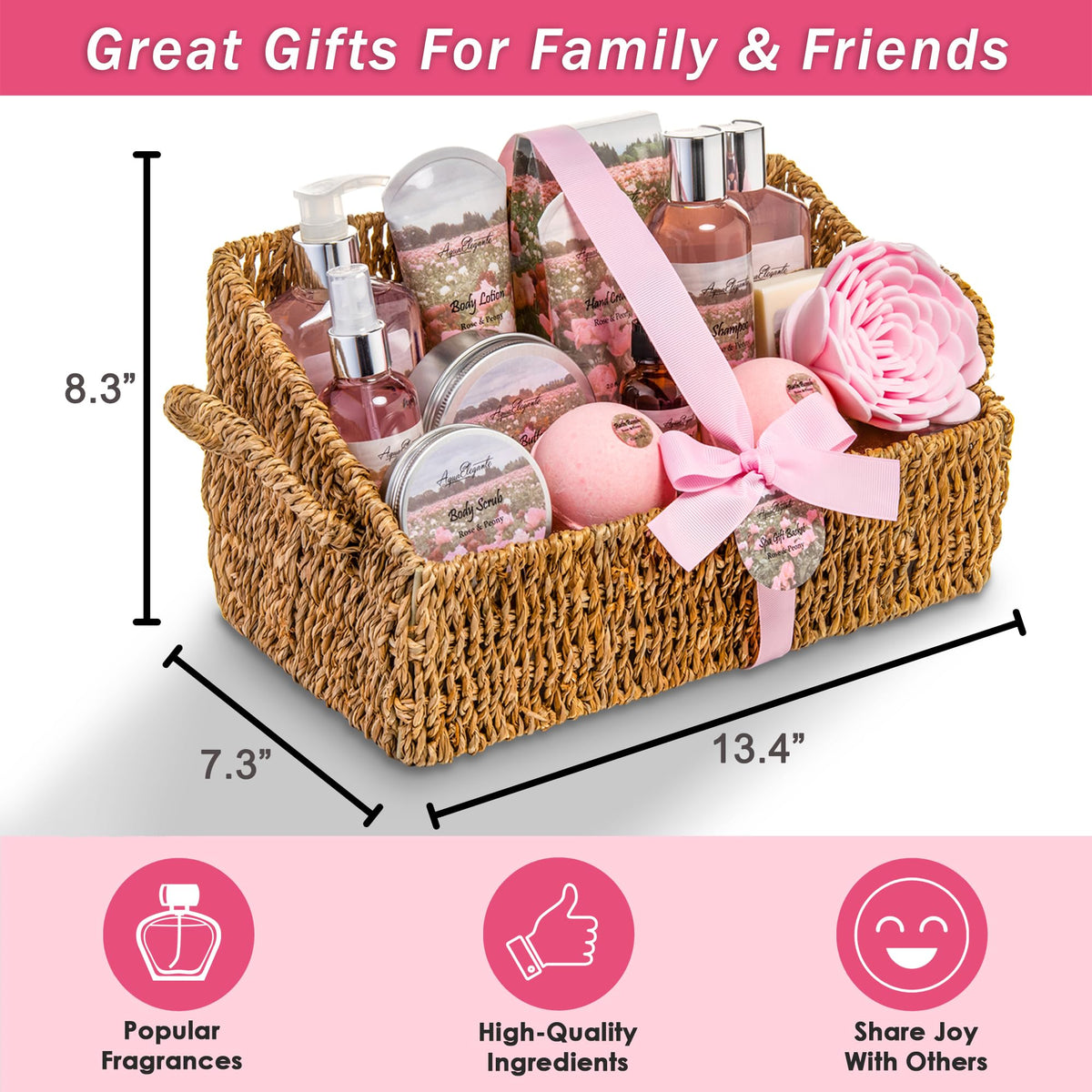 Aqua Elegante Spa Gift Basket beautifully packaged for gifting