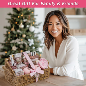 Aqua Elegante Spa Gift Basket with bath towel and reusable basket