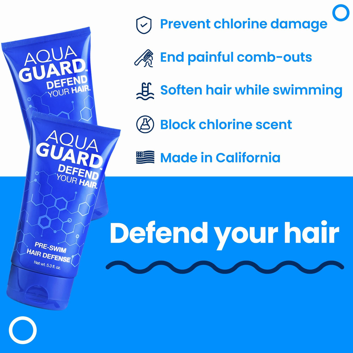 AQUA GUARD Pre-Swim Hair Defense 2-Pack back view