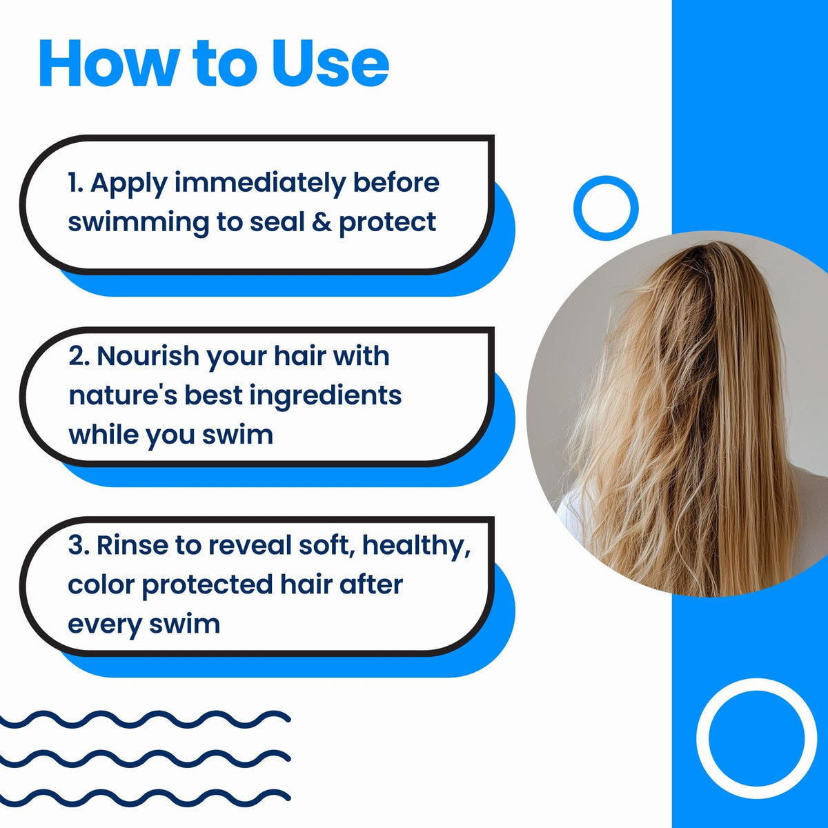AQUA GUARD Pre-Swim Hair Defense in a swimming setting