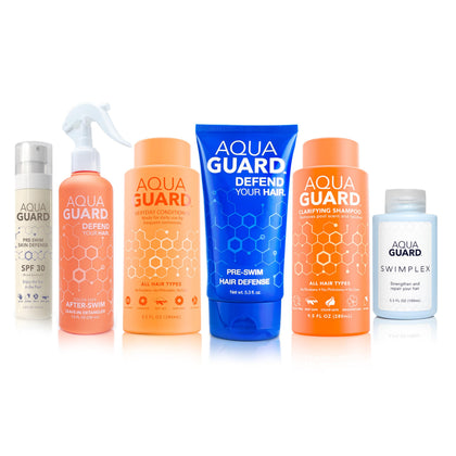 AQUA GUARD Swim Hair Rescue Bundle front view with all products displayed