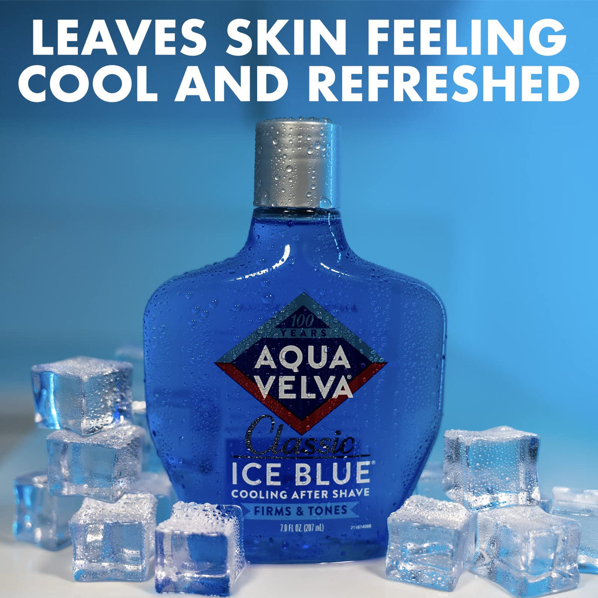 Aqua Velva After Shave Classic Ice Blue 7 Ounce application on skin