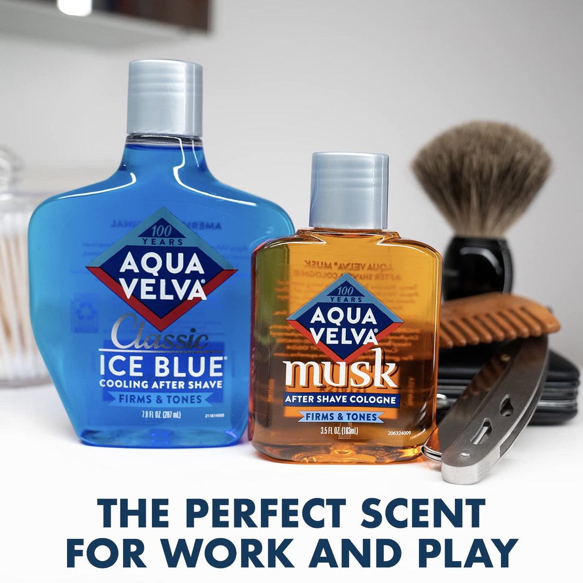 Aqua Velva After Shave Classic Ice Blue 7 Ounce packaging display