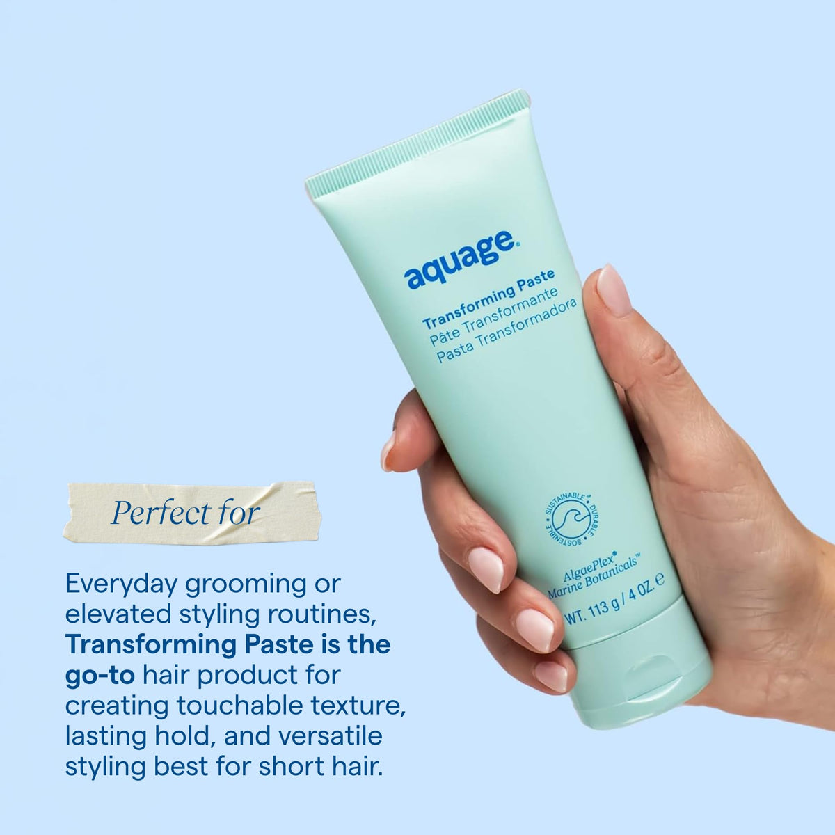 Aquage Hair Paste 4 oz application on short hair