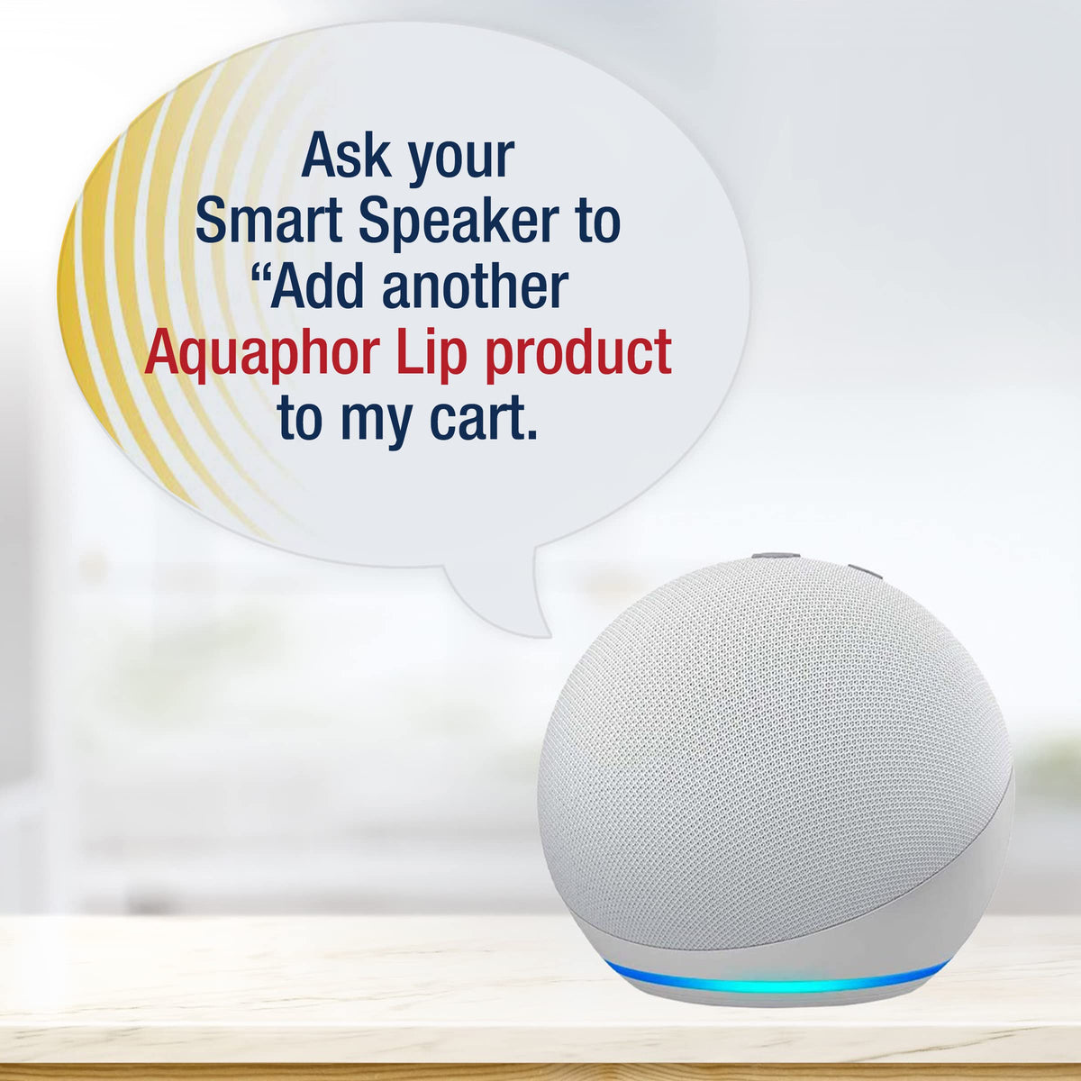Aquaphor Lip Repair Ointment packaging with a soothing background