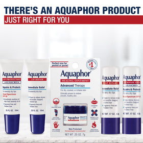 Aquaphor Lip Repair Ointment tube close-up showing texture