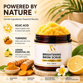 ArabelsNaturals Bikini Area Exfoliator Body Scrub application on skin