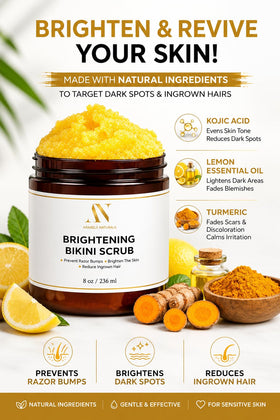 ArabelsNaturals Bikini Area Exfoliator Body Scrub in shower setting