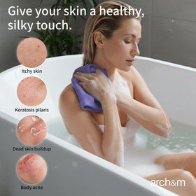 ARCH&M Exfoliating Back Washcloth in Off-White, front view