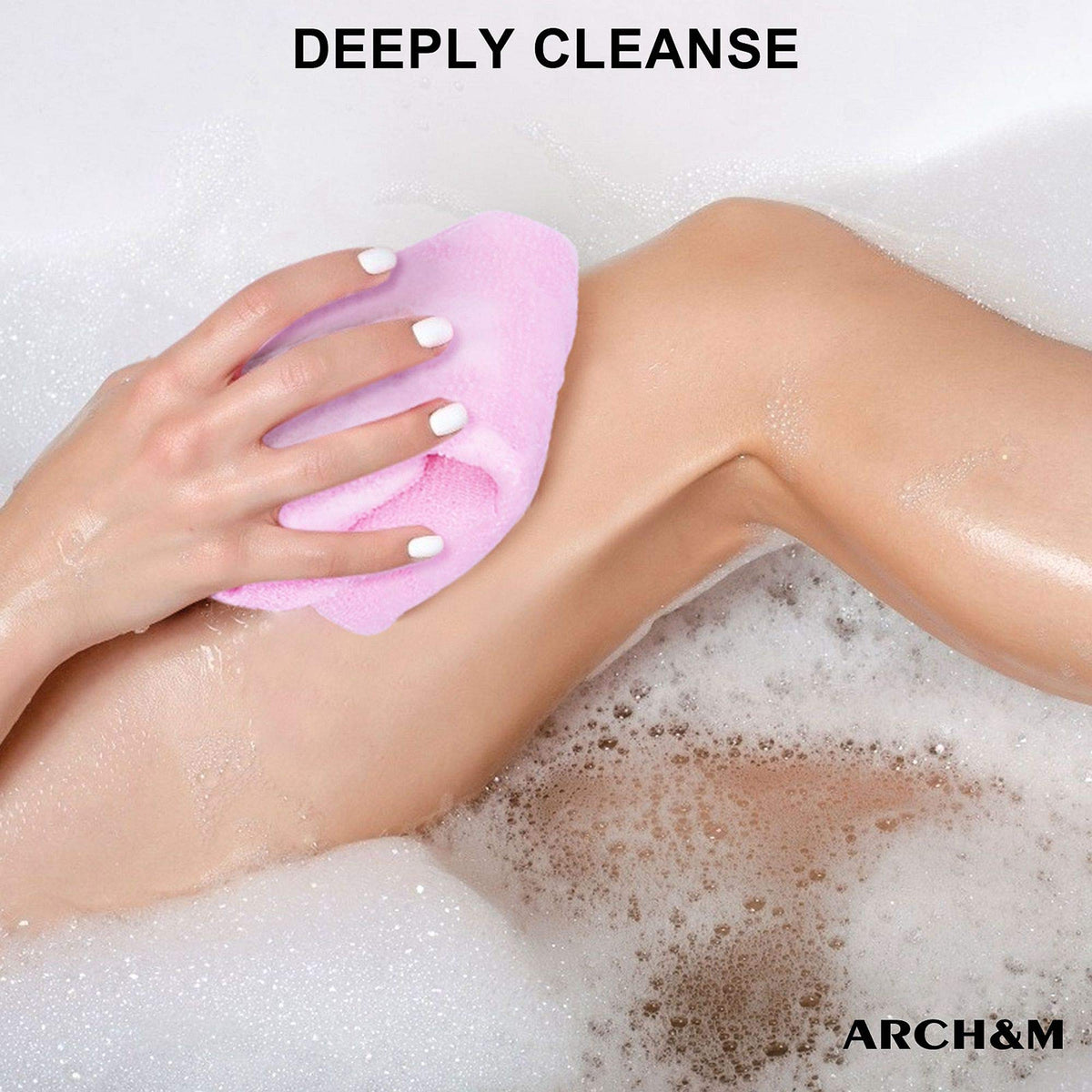 ARCH&M Exfoliating Washcloth in use during a shower