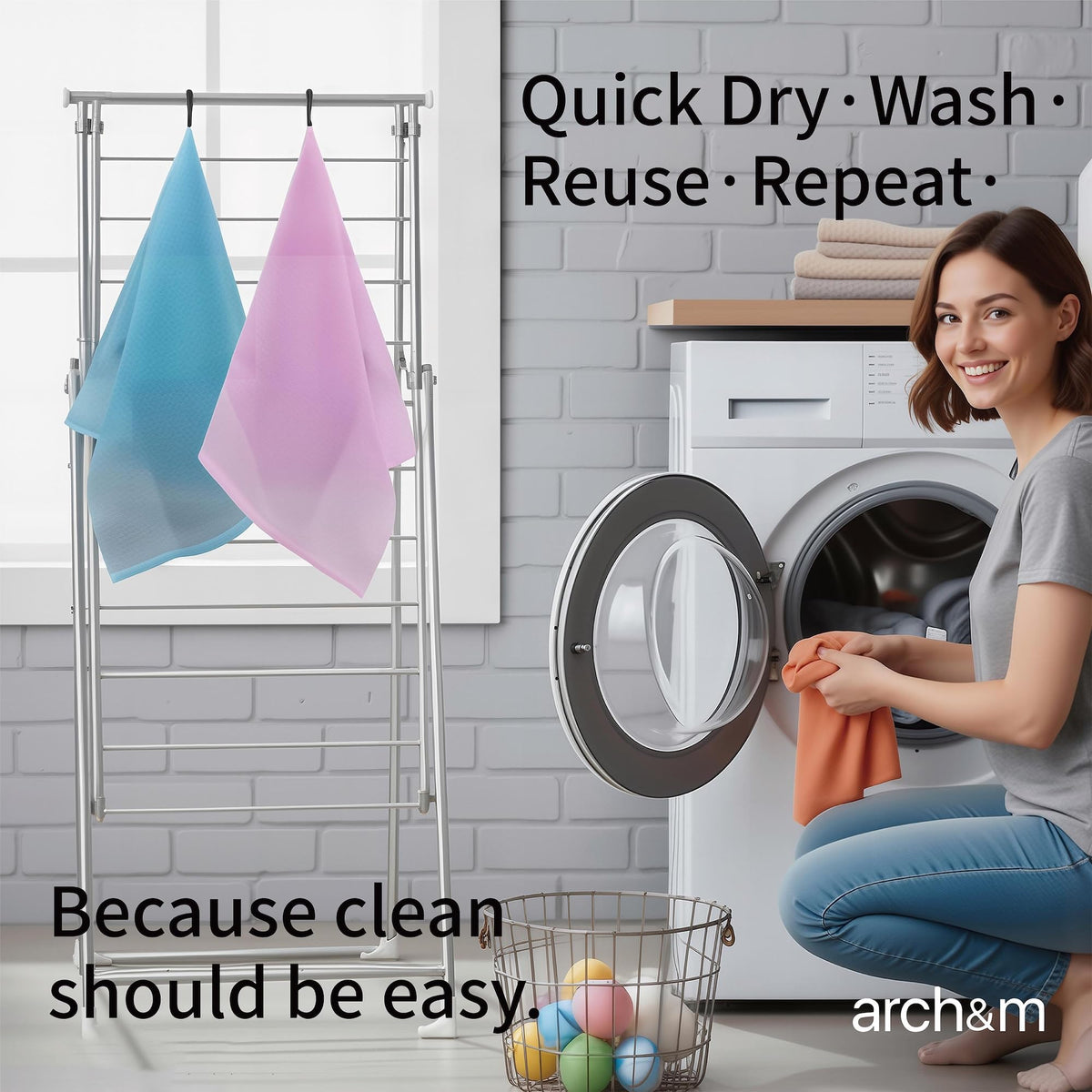 ARCH&M Exfoliating Washcloth packaging display