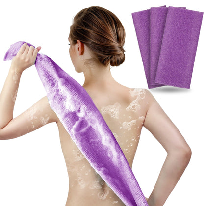 ARCH&M Exfoliating Washcloth Towel purple front view