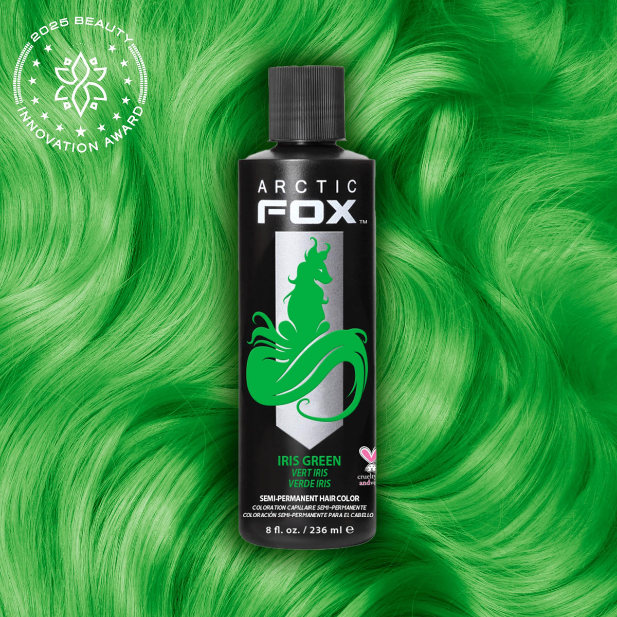 ARCTIC FOX Iris Green hair dye packaging side view