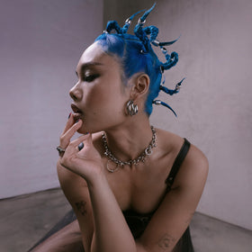 ARCTIC FOX Jinx Semi Permanent Hair Dye Bold Blue texture close-up