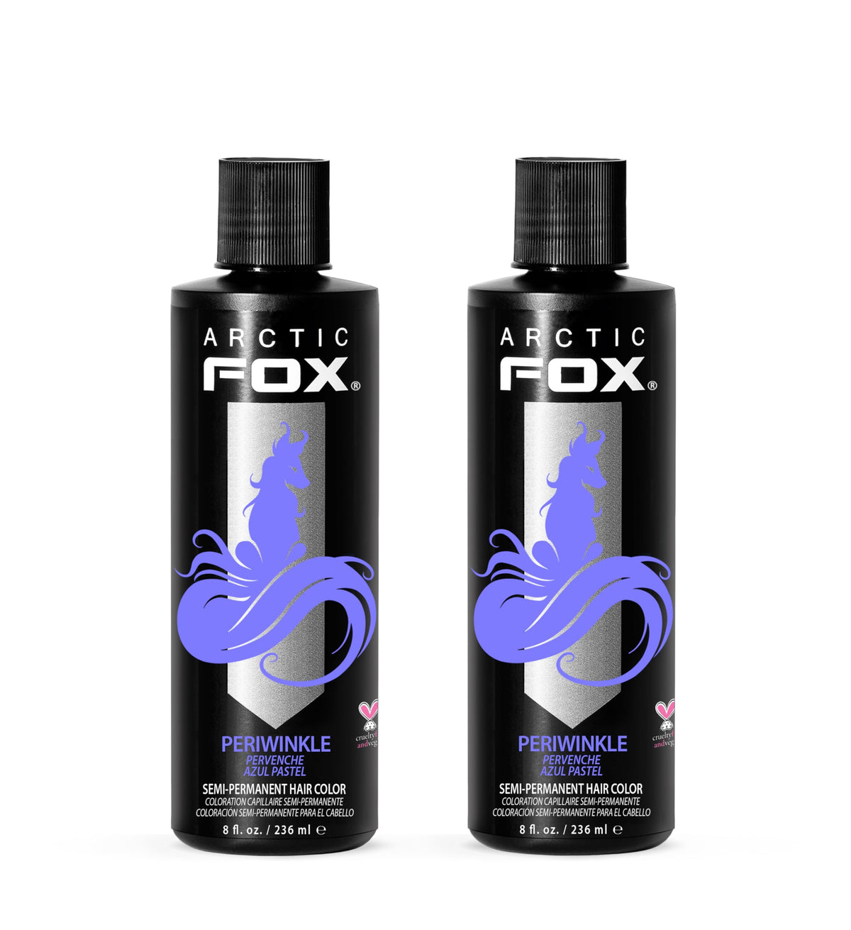 ARCTIC FOX Periwinkle Semi-Permanent Hair Dye front view with packaging