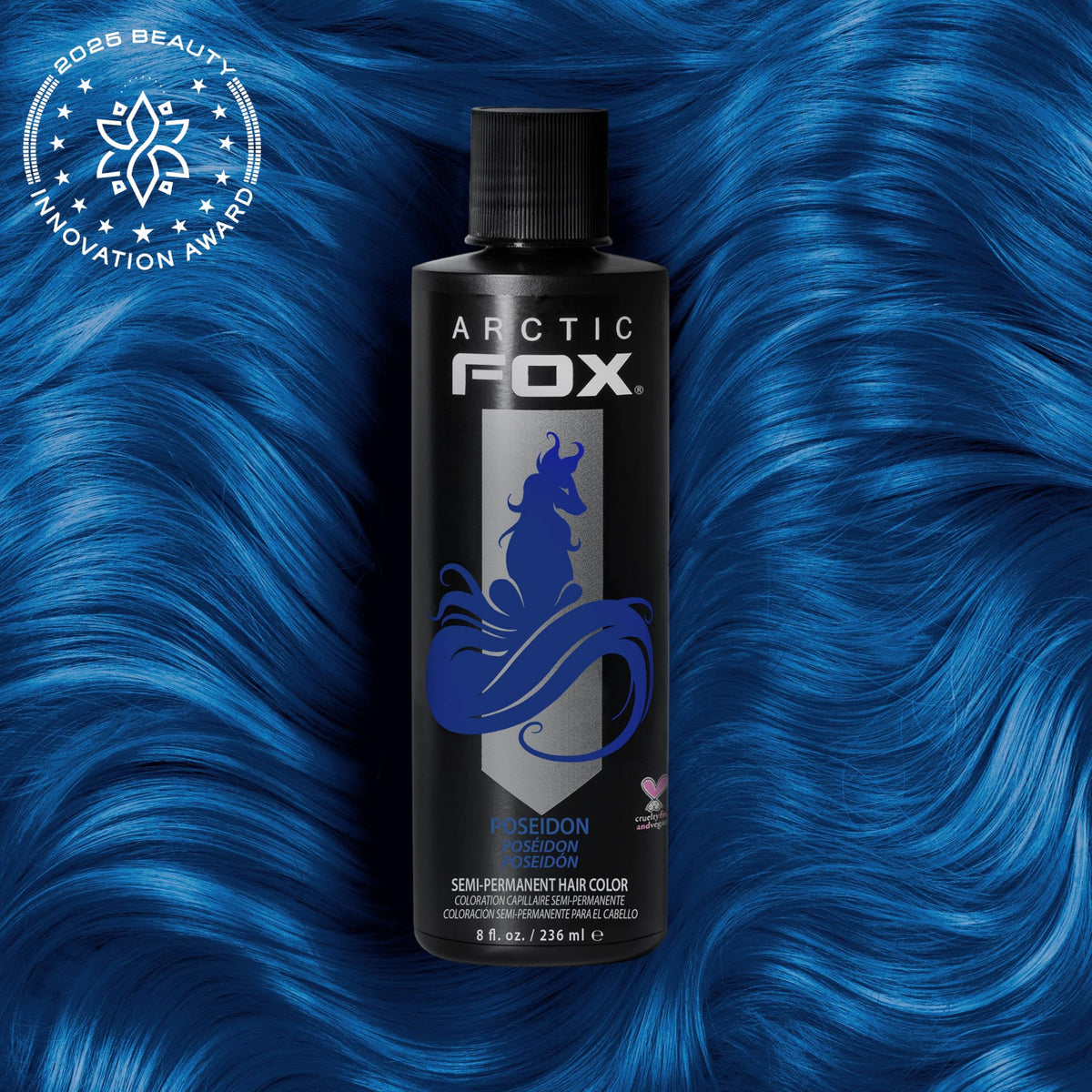 ARCTIC FOX Poseidon hair dye back view with ingredients