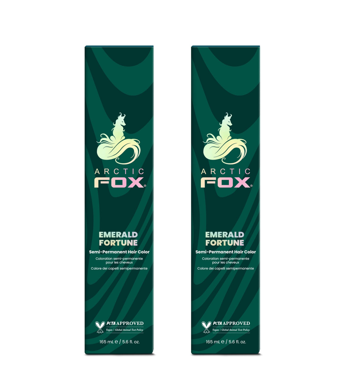 ARCTIC FOX Semi-Permanent Hair Color Emerald Fortune 2 x 5.6 oz front view