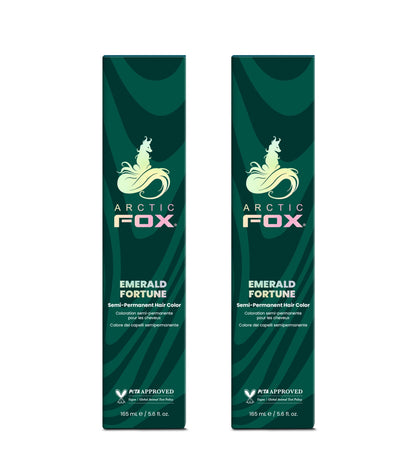 ARCTIC FOX Semi-Permanent Hair Color Emerald Fortune 2 x 5.6 oz front view
