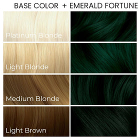 ARCTIC FOX Semi-Permanent Hair Color Emerald Fortune on different hair types