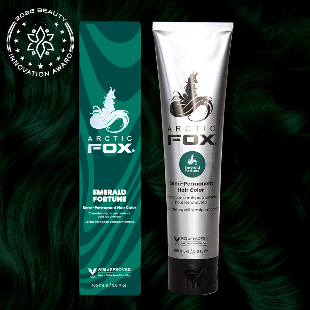 ARCTIC FOX Semi-Permanent Hair Color Emerald Fortune packaging