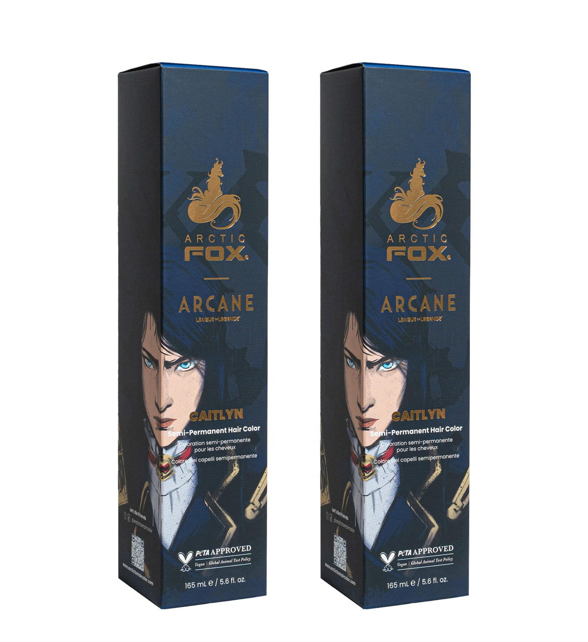 ARCTIC FOX Semi Permanent Hair Dye Caitlyn navy blue front view