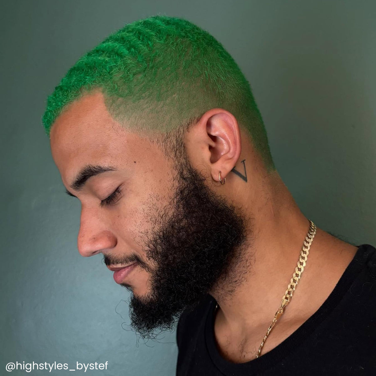 ARCTIC FOX Semi-Permanent Hair Dye Iris Green application on hair