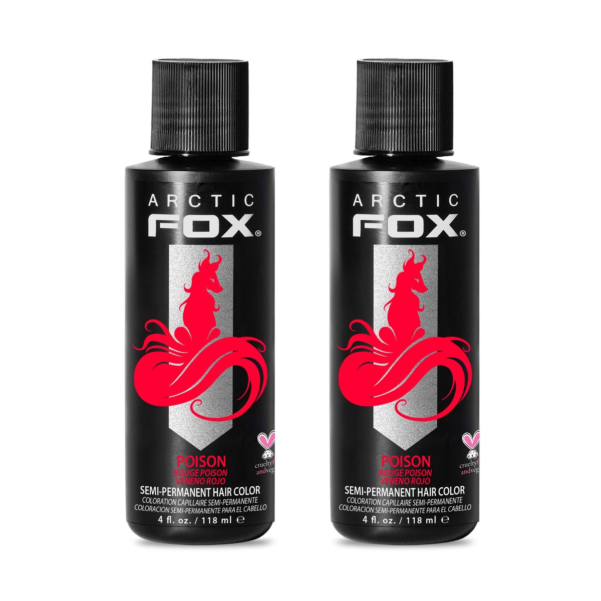 ARCTIC FOX Semi-Permanent Hair Dye Poison front view 4 fl oz bottles