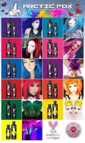 ARCTIC FOX Semi-Permanent Hair Dye Poison with mixing instructions