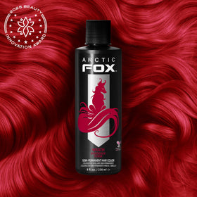 ARCTIC FOX Semi-Permanent Hair Dye Wrath vibrant red colour sample