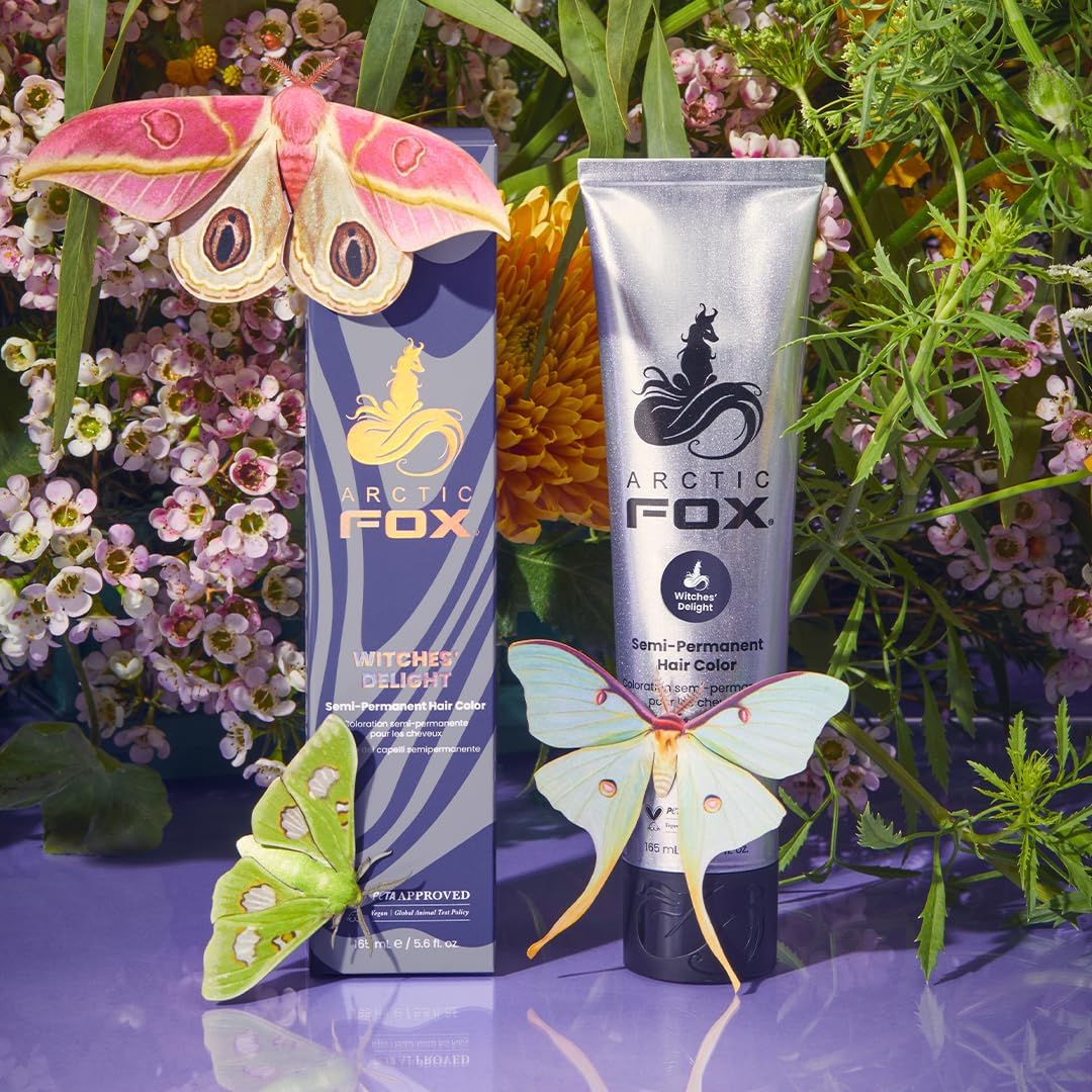ARCTIC FOX Witches' Delight Purple Hair Dye on pre-lightened hair