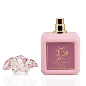 Ard Al Zaafaran Pink Blush 100ml with floral background