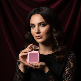 Ard Al Zaafaran Pink Blush Eau de Parfum 100ml on a vanity table