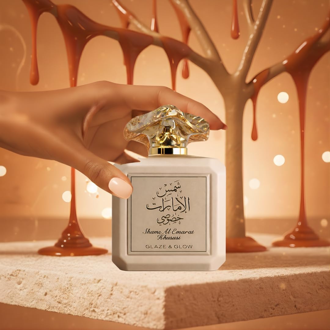 Ard al Zaafaran Shams Al Emarat Khususi Glaze & Glow Eau de Parfum label